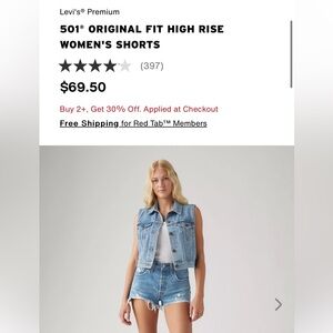 Levi 501 Distressed Jean Cut-Off Shorts